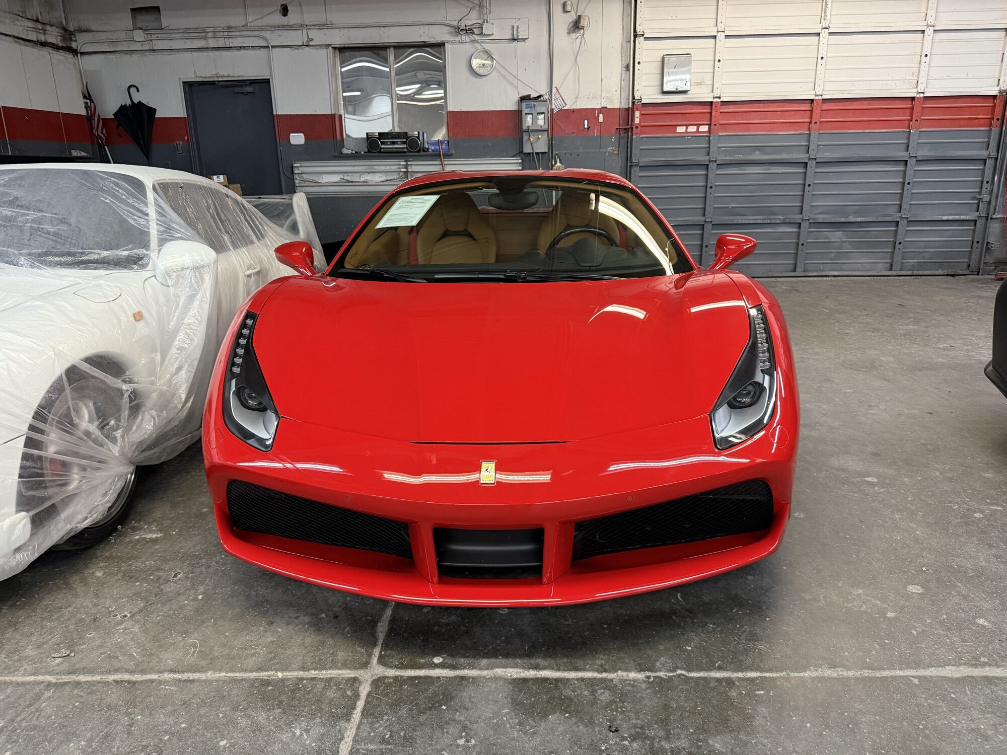 Ferrari 488 collision repair and custom paint by Alpina Auto Body, European and exotic body shop in Southeast Portland, Oregon